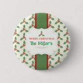 LEUK! Kerst Knop - Persoonlijk - Voeg Naam toe Ronde Button 5,7 Cm (Voorkant)