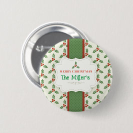 LEUK! Kerst Knop - Persoonlijk - Voeg Naam toe Ronde Button 5,7 Cm