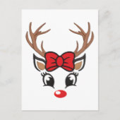 Leuk kerst rendier gezicht briefkaart (Voorkant)