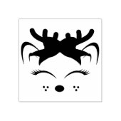 Leuk kerst rendier gezicht rubberstempel (Afrduk)