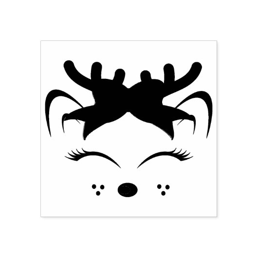 Leuk kerst rendier gezicht rubberstempel (Afrduk)