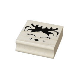 Leuk kerst rendier gezicht rubberstempel