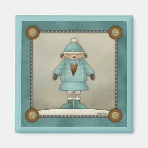 Leuk kerst sneeuw Kind Magneet