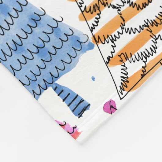 Leuk kerstboom patroon met familienaam fleece deken (Hoek)