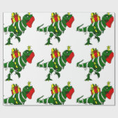 leuk kerstcadeau voor dinosaurus - gezichtsmasker  cadeaupapier (Vlak)