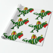 leuk kerstcadeau voor dinosaurus - gezichtsmasker  cadeaupapier (Uitgerold)