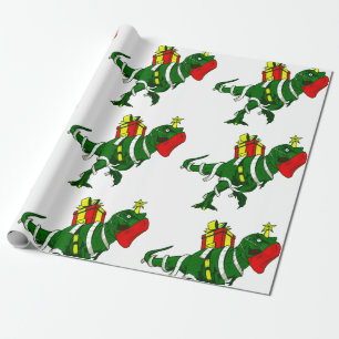 leuk kerstcadeau voor dinosaurus - gezichtsmasker cadeaupapier