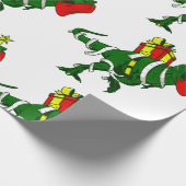 leuk kerstcadeau voor dinosaurus - gezichtsmasker  cadeaupapier (Hoek)