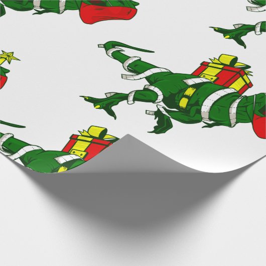 leuk kerstcadeau voor dinosaurus - gezichtsmasker  cadeaupapier (Hoek)