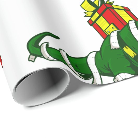 leuk kerstcadeau voor dinosaurus - gezichtsmasker  cadeaupapier (Rol Hoek)