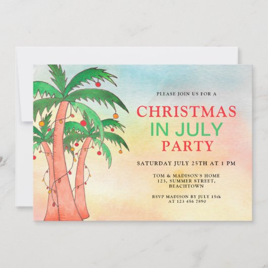 Leuk kerstfeest in juli feest kaart (Voorkant)