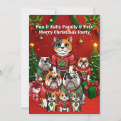 Leuk Kerstfeest Lelijke Truien Honden Katten Kaart (Voorkant)