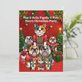 Leuk Kerstfeest Lelijke Truien Honden Katten Kaart (Staand voorkant)