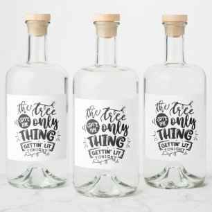 leuk kerstfeest likeurfles etiket