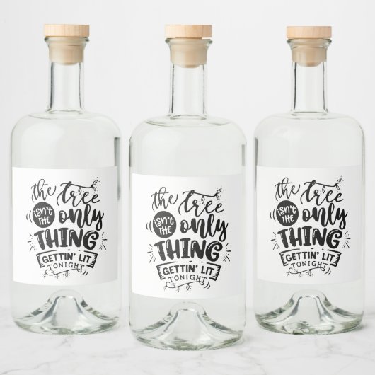 leuk kerstfeest likeurfles etiket (Flessen)