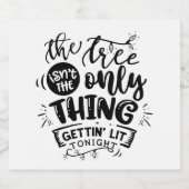 leuk kerstfeest likeurfles etiket (Enkel label)