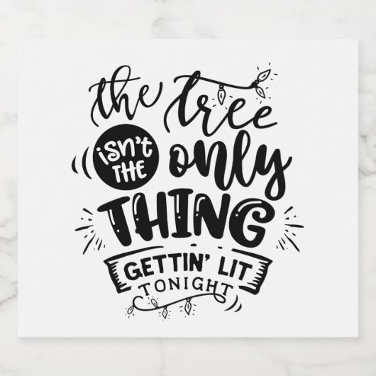 leuk kerstfeest likeurfles etiket (Enkel label)