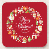 Leuk kerstfeest | Onderzetter (Voorkant)