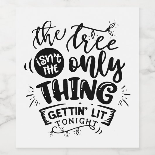 leuk kerstfeest wijn etiket (Enkel label)