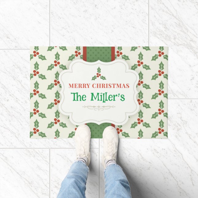 LEUK! Kerstmis Mat - gepersonaliseerd -Naam toevoe (Binnen)