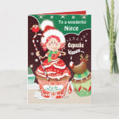Leuk, Kerstmis, Nicht, Cupcake Marcy Pam Kaart (Voorkant)