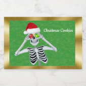 Leuk Kerstmis Skelet glanzende Ornamenten Gouden R Voedselcontainer Etiket (Enkel label)