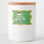 Leuk Kerstmis Skelet glanzende Ornamenten Gouden R Voedselcontainer Etiket (Voorkant)