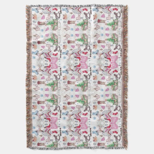 Leuk Kerstmis Sprookje Hand geschilderd Deken (Voorkant Verticaal)