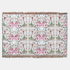 Leuk Kerstmis Sprookje Hand geschilderd Deken