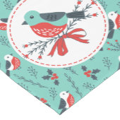 Leuk Kerstmis Vogels & Winter Bladerdak Patroon Korte Tafelloper (Hoek)