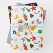 Leuk kerstmotief inpakpapier vel (In situ)