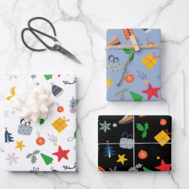 Leuk kerstmotief inpakpapier vel