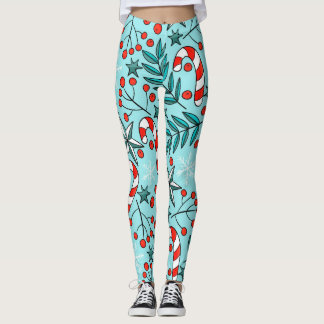 Leuk kerstpatroon Blauwe leggings