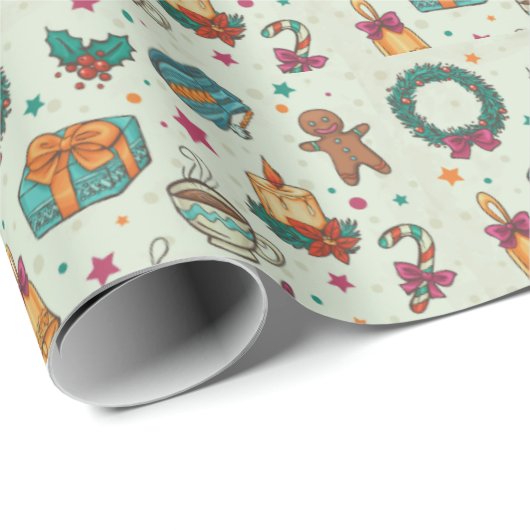 Leuk kerstpatroon Groene Bomen Kerstmis Cadeaupapier (Rol Hoek)