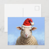 Leuk kerstschaap briefkaart (Voorkant / Achterkant)