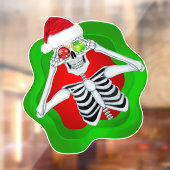 Leuk kerstskelet in Splatter Shape Ornamenten Raamsticker (Vel 2)