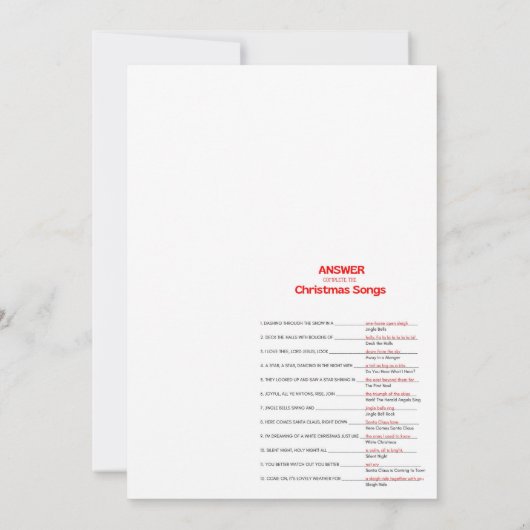 Leuk kerstspel - niet bewerkbaar - kaart (Achterkant)