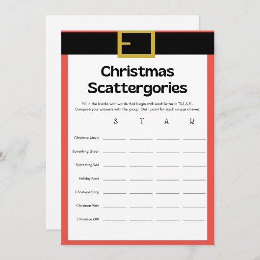 Leuk kerstspel - niet bewerkbaar - kaart (Voorkant / Achterkant)