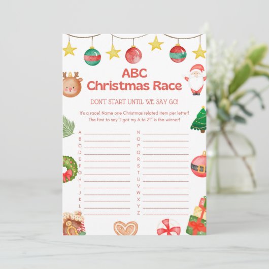 Leuk kerstspel - niet bewerkbaar - kaart (Staand voorkant)