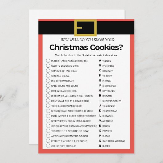 Leuk kerstspel - niet bewerkbaar - kaart (Voorkant / Achterkant)