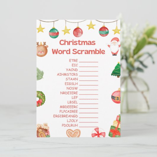 Leuk kerstspel - niet bewerkbaar - kaart (Staand voorkant)