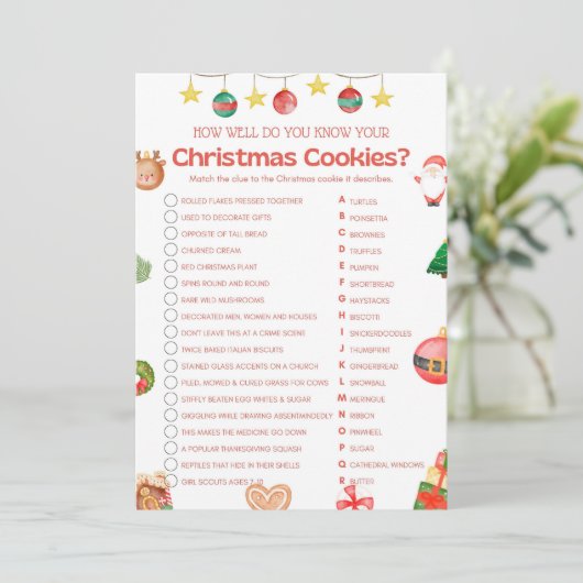 Leuk kerstspel - niet bewerkbaar - kaart (Staand voorkant)