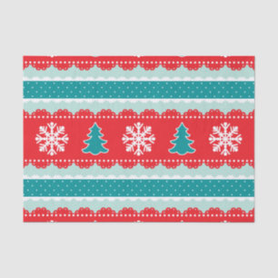 Leuk kerstvakantie patroon in rode Blauwgroen munt Tissuepapier