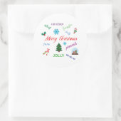 Leuk kerstwoord wolk ontwerp ronde sticker (Tas)