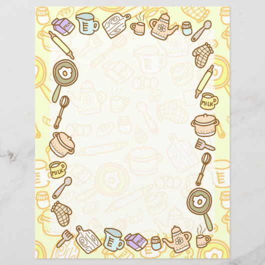 Leuk keukengerei geel papier blad (Voorkant)