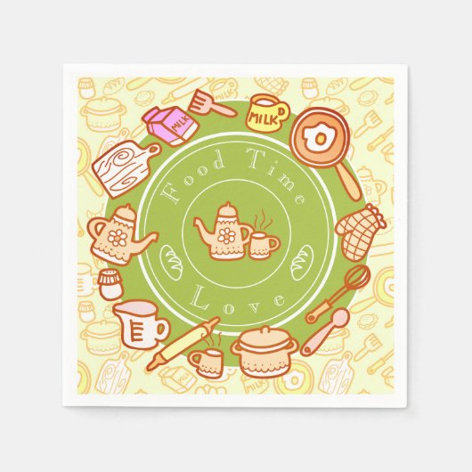 Leuk keukengerei groen servet (Voorkant)