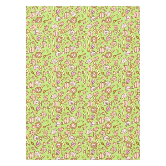 Leuk keukengerei groen tafelkleed (Voorkant)