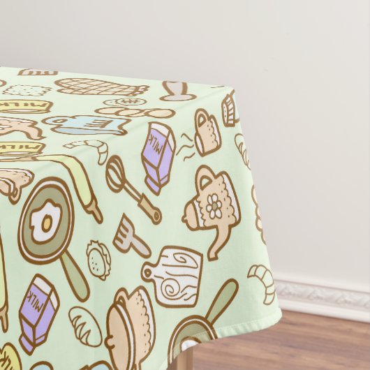 Leuk keukengerei groen tafelkleed (Voorbeeld)