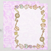 Leuk keukengerei roze papier blad (Voorkant / Achterkant)