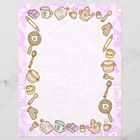 Leuk keukengerei roze papier blad (Voorkant)